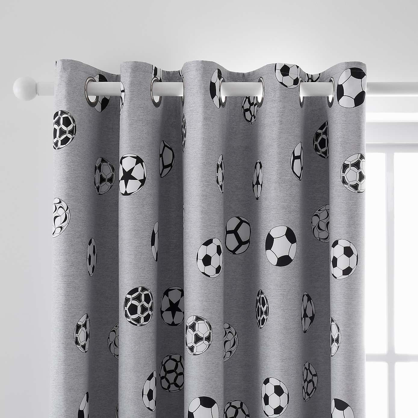 Football Blackout Eyelet Curtains