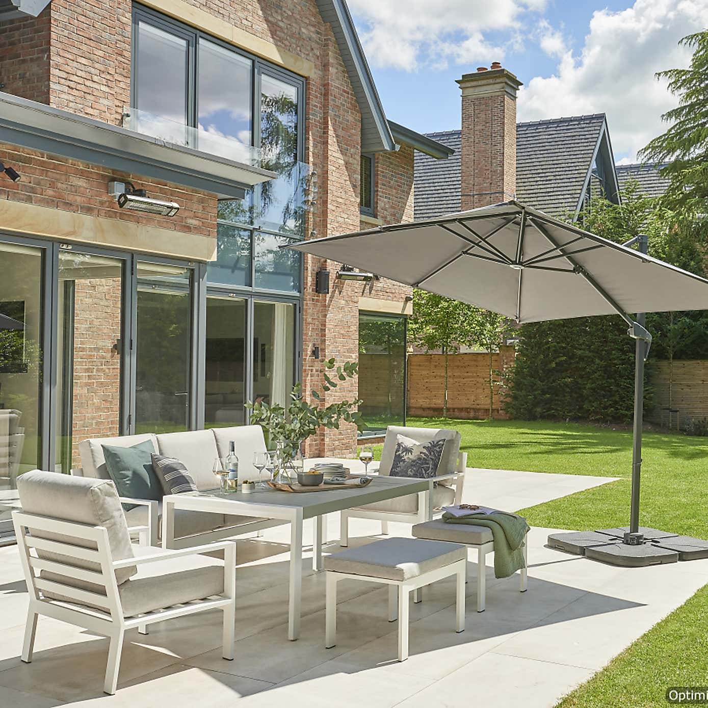 Royce Soft Grey Junior Cantilever Parasol