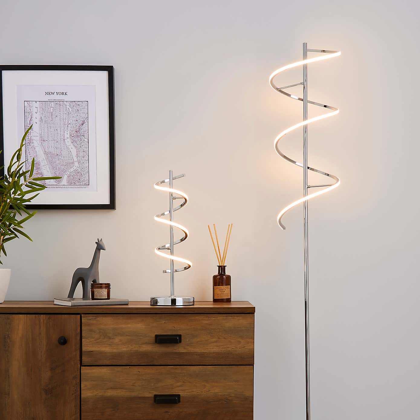 Apollo Integrated LED Dimmable Chrome Floor Lamp