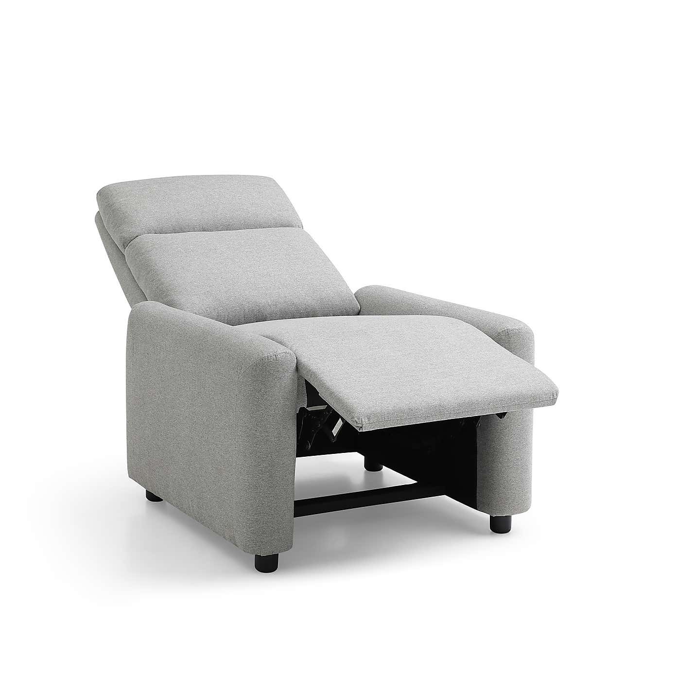 Riley Faux Wool Recliner Chair, Grey