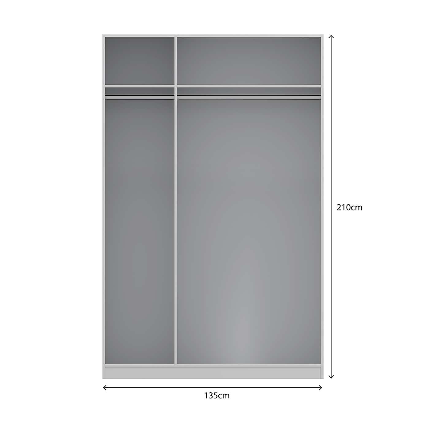 Sudbury Triple Wardrobe, White and Grey