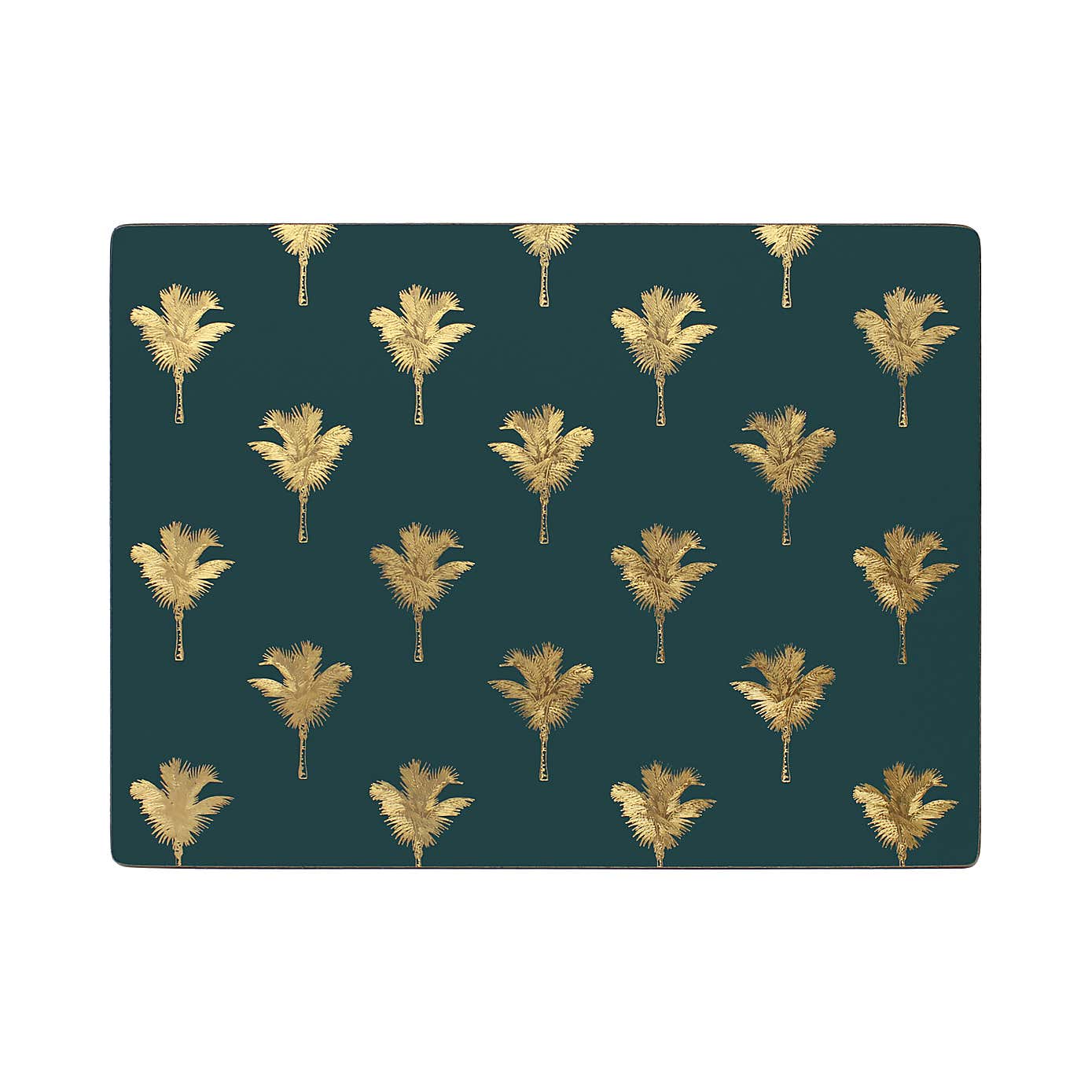 Set of 4 Luxe Palm Metallic Cork Back Placemats