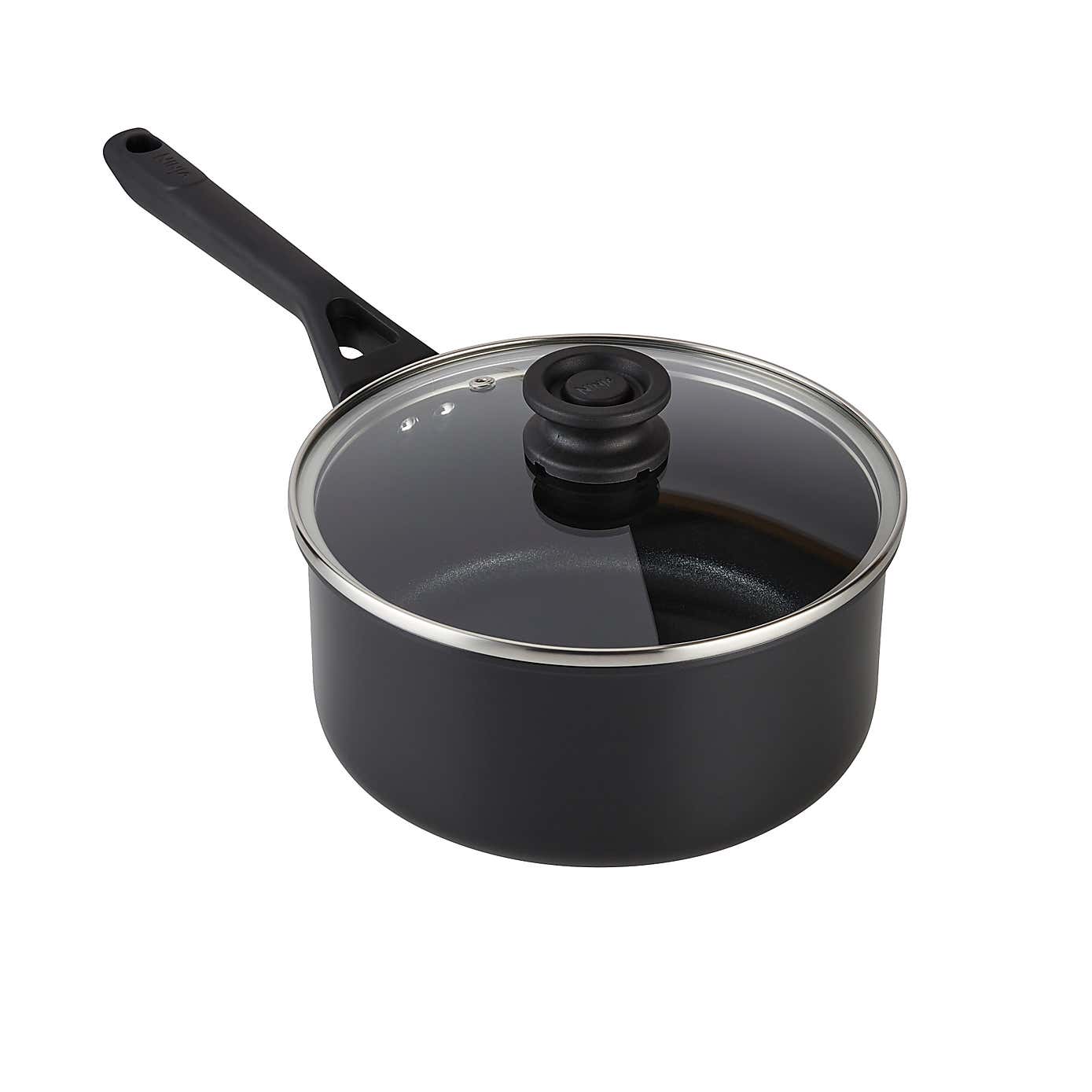 Ninja ZEROSTICK Hard Anodised Classic Saucepan with Lid, 20cm