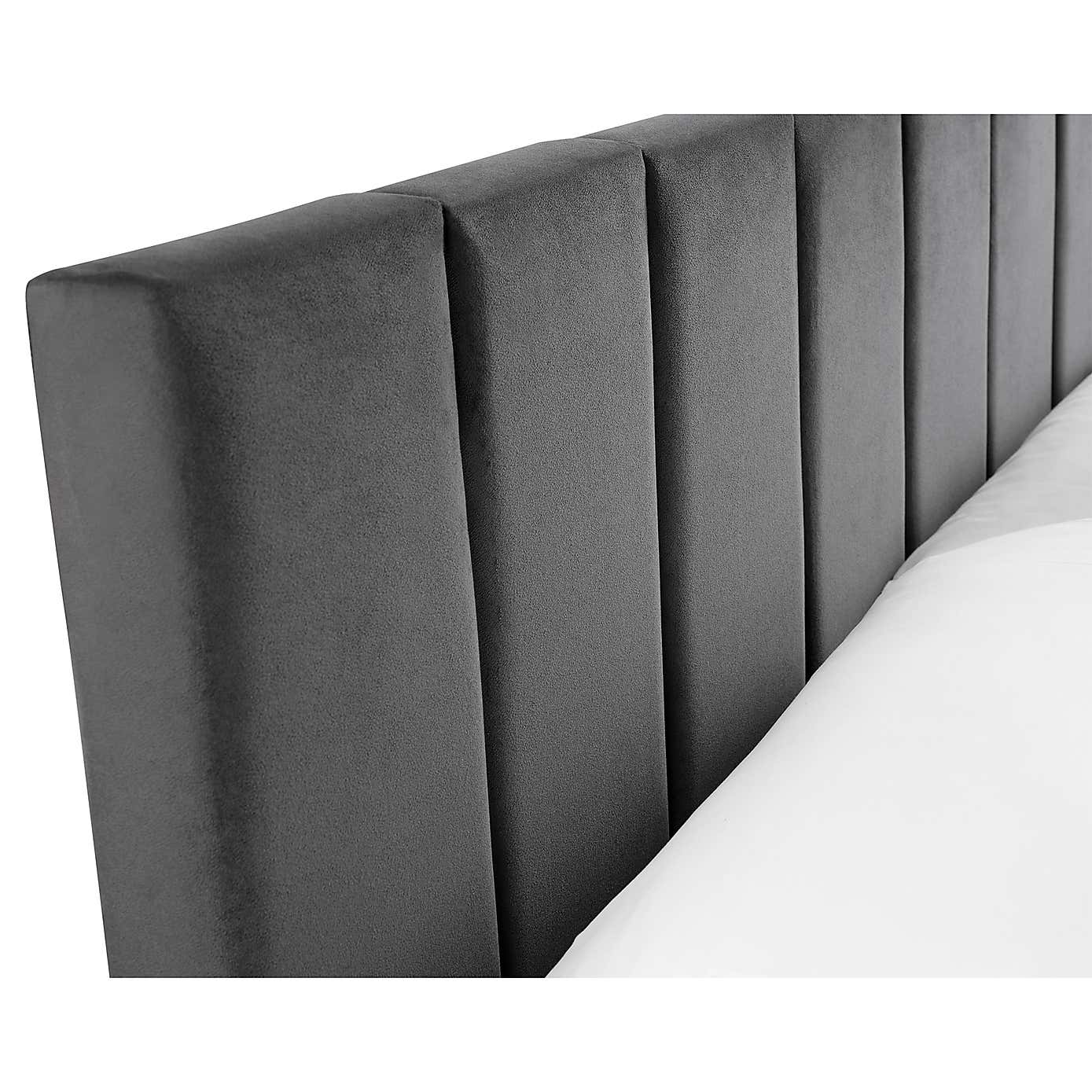 Rosa Velvet Bed In A Box, Grey