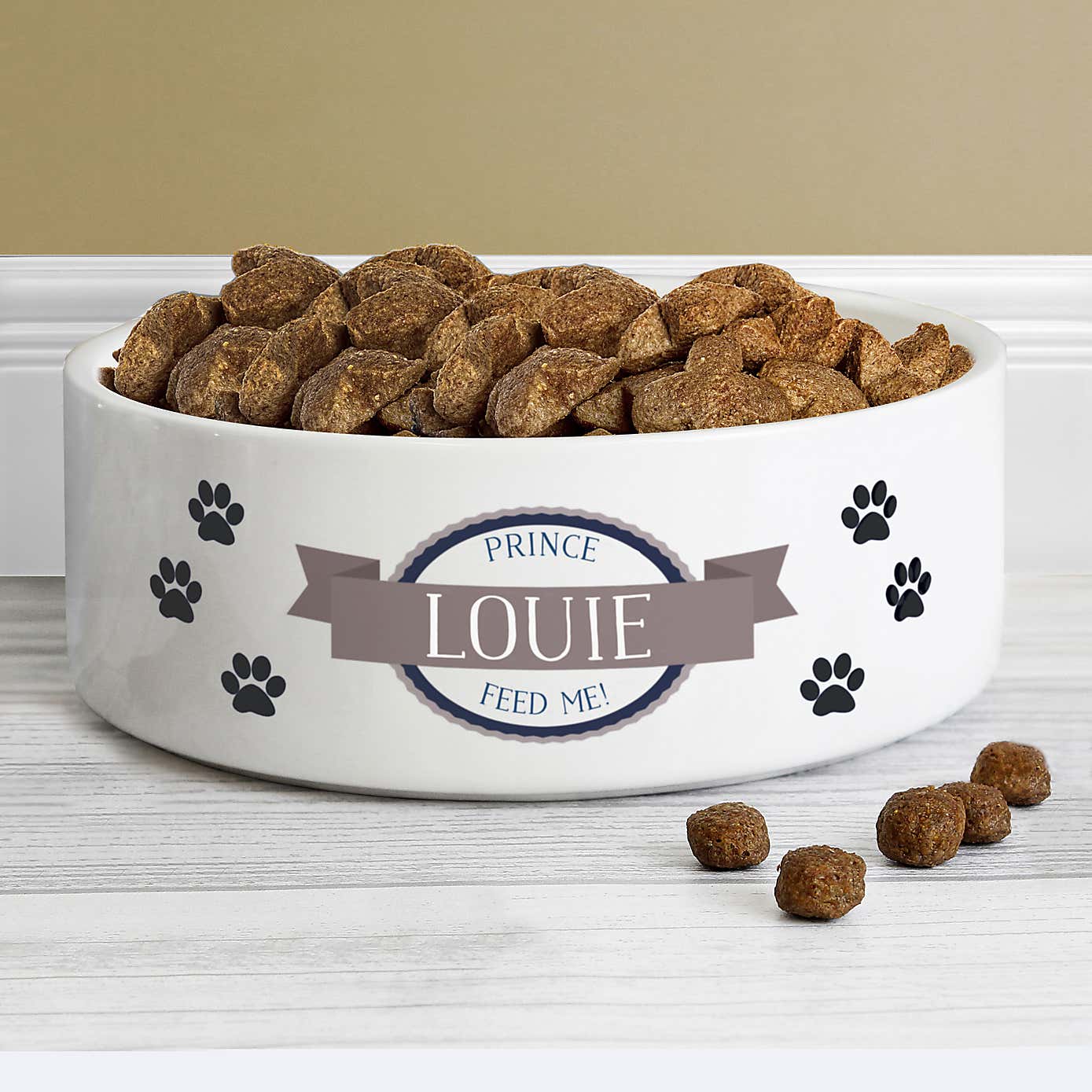 Personalised Paws Medium Ceramic Pet Bowl