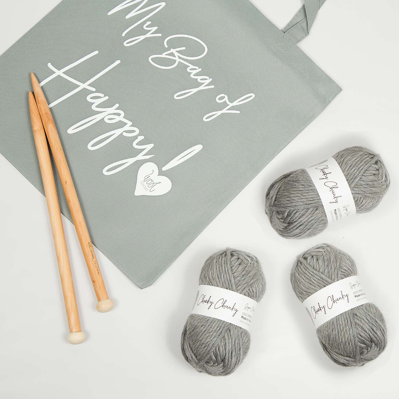 Wool Couture Linda’s Grey Scarf Knitting Kit