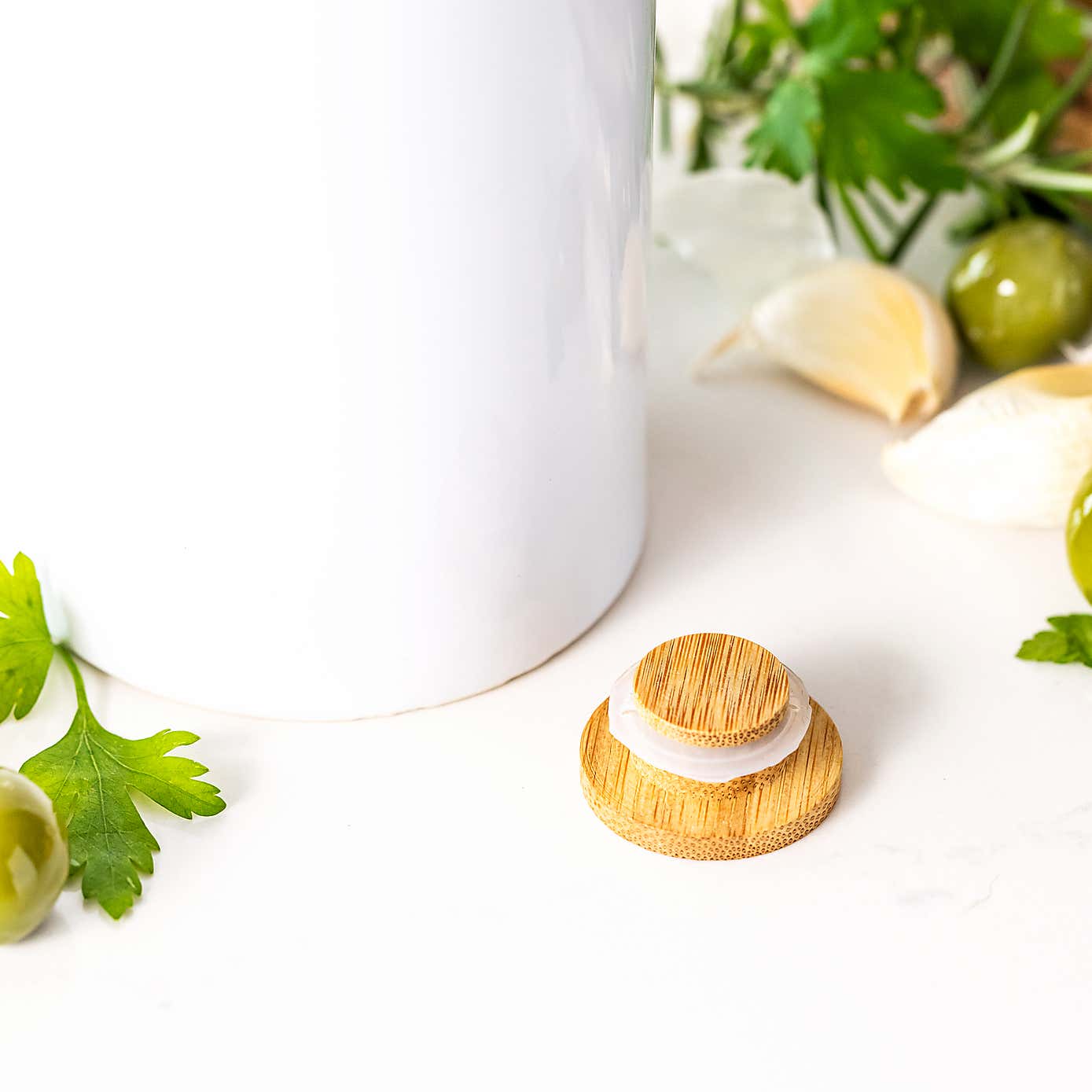 World Foods White Ceramic 900ml Oil Bottle