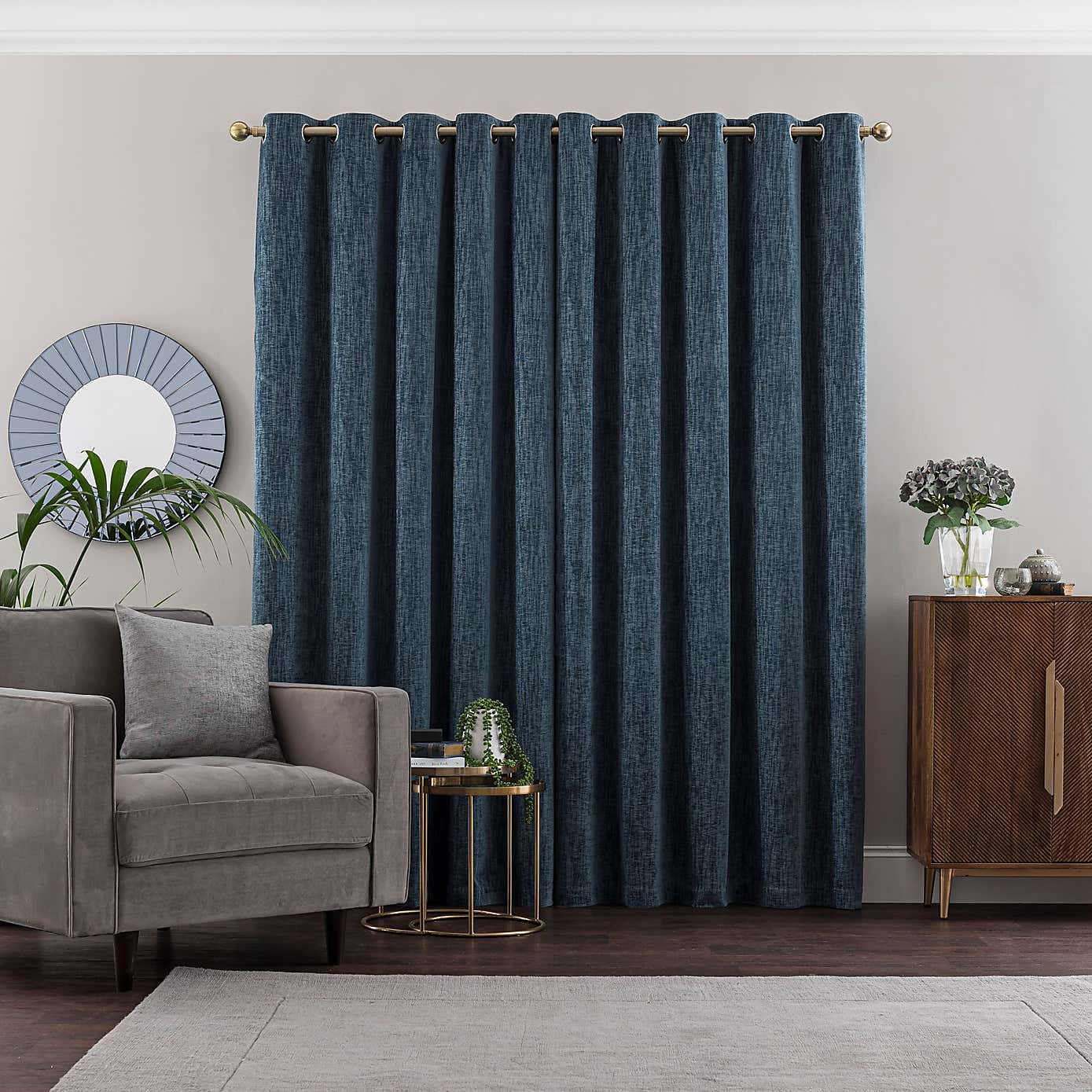 Chenille Ultra Blackout Eyelet Curtains