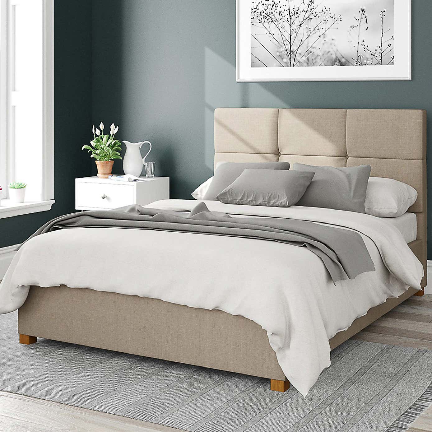 Caine Eire Linen Ottoman Bed Frame