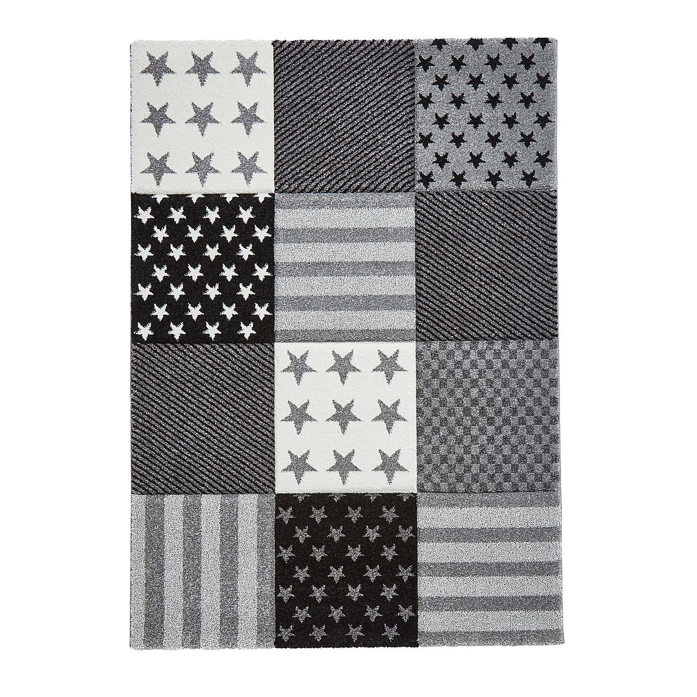 Grey Stars and Stripes Rug