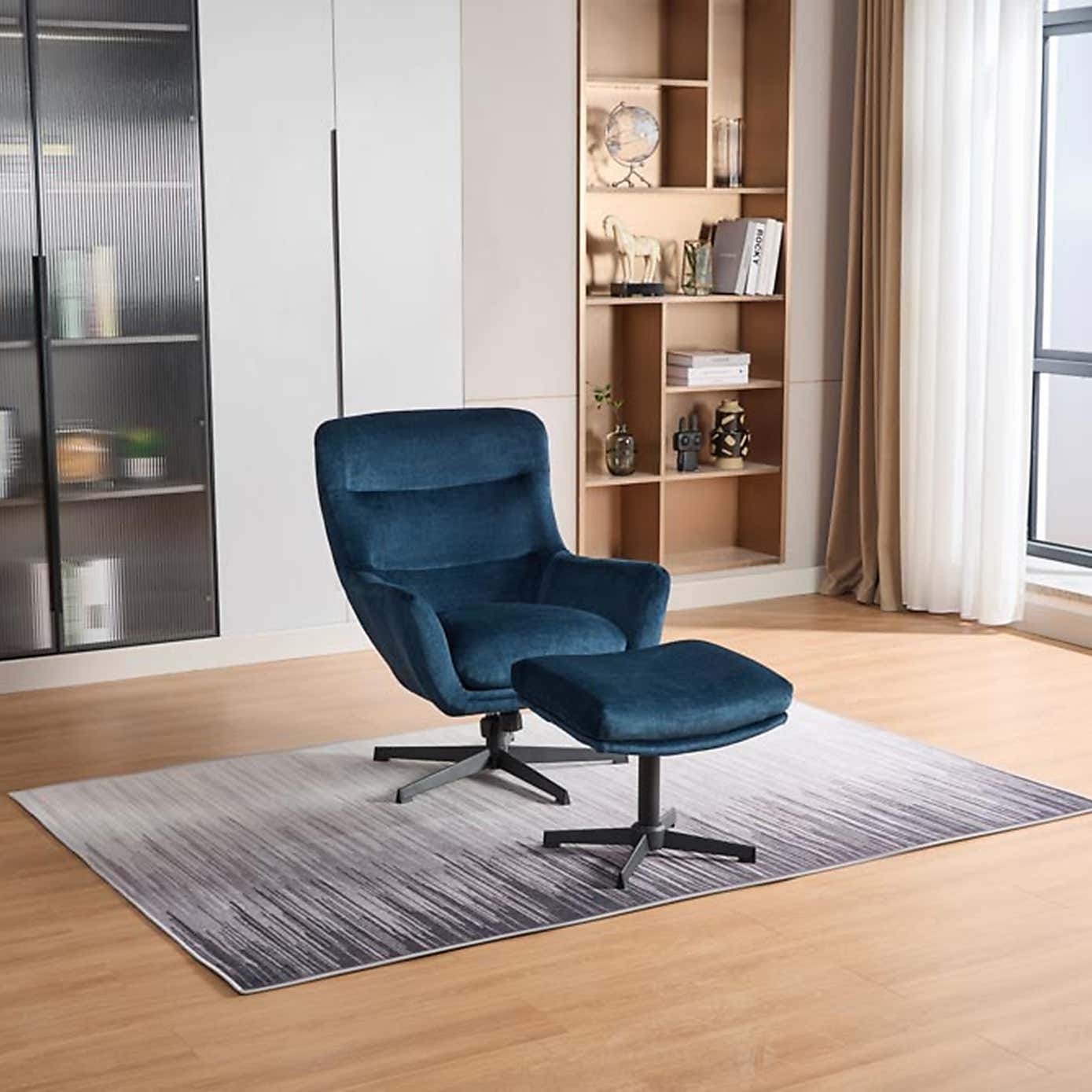 Image Furnishings Isla Swivel Recliner Chair with Footstool