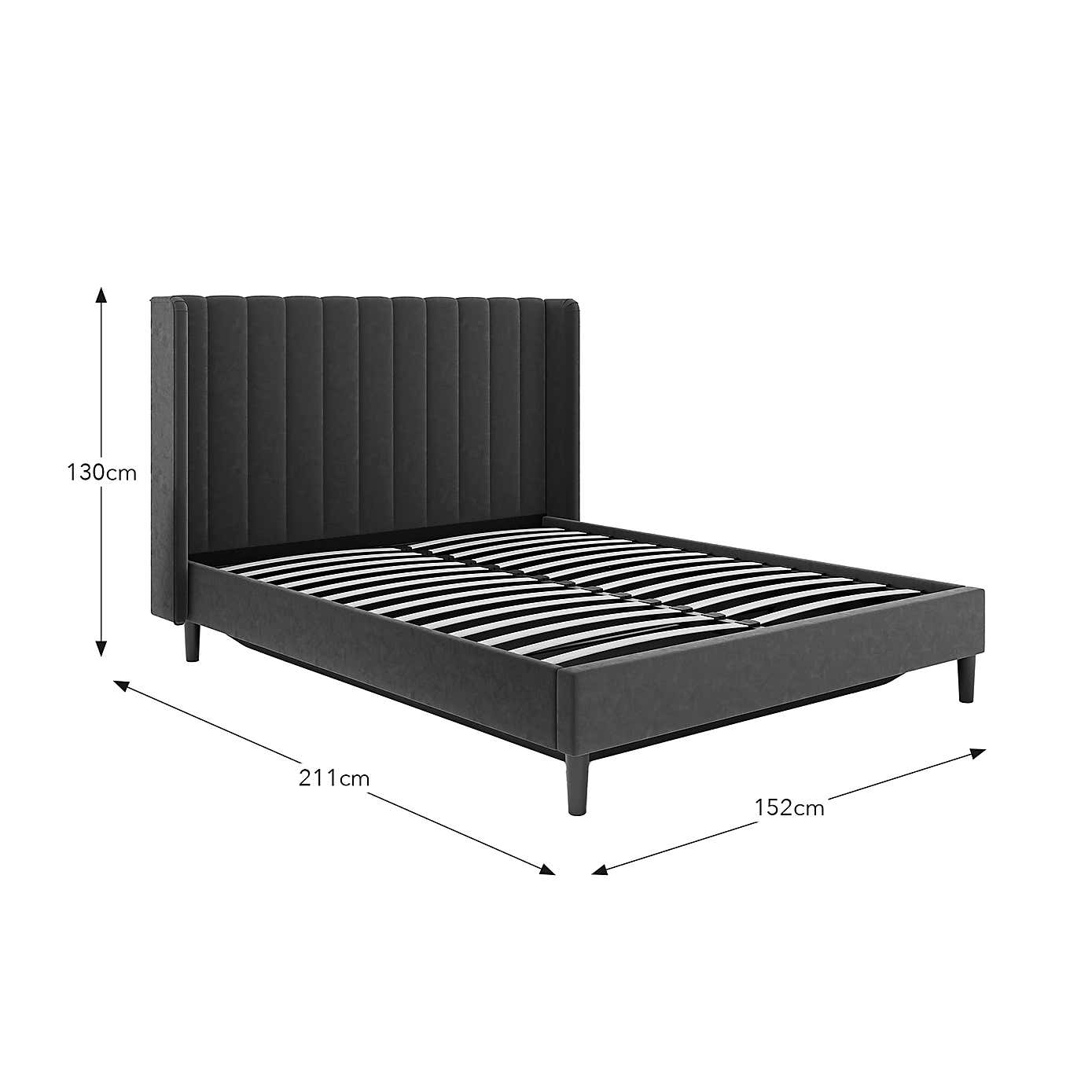 Alara Pleated Velvet Ottoman Bed