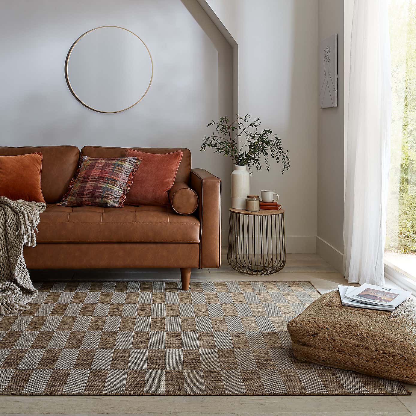 Checkerboard Indoor Outdoor Rug
