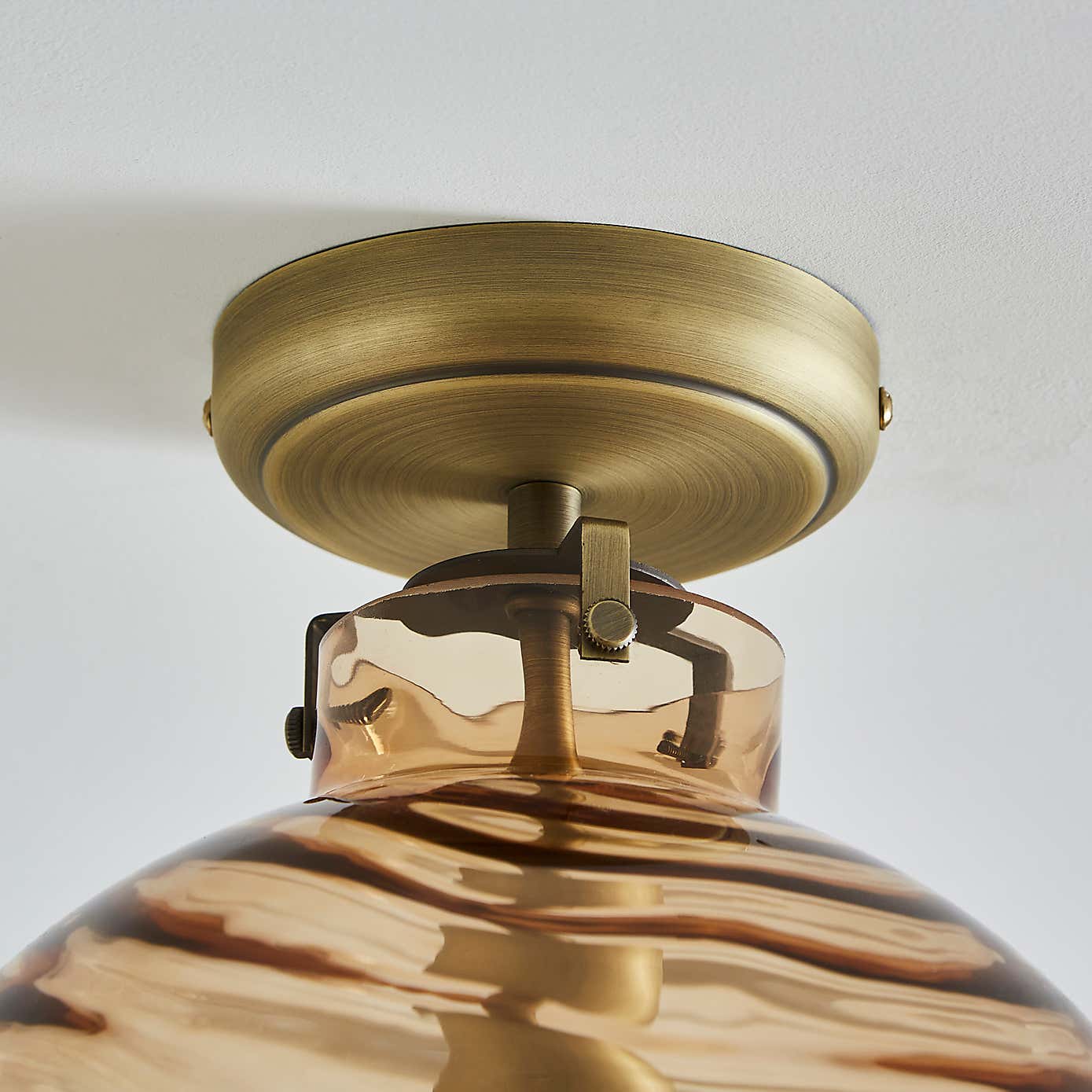 Amber Wave Semi Flush Ceiling Light