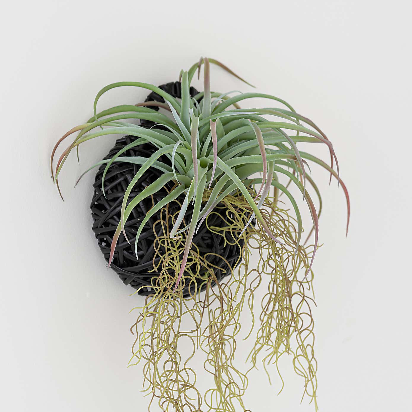 Artificial Hanging Grass in Black Hanging Wall Basket
