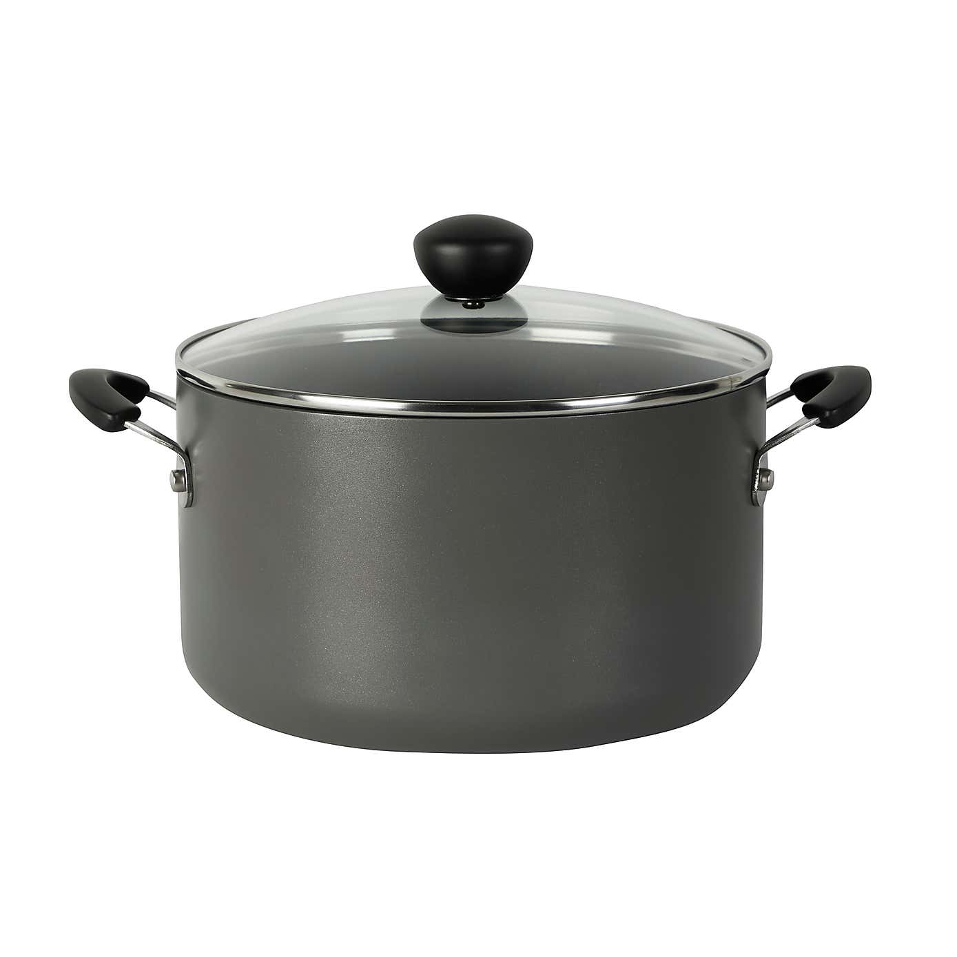 Non-Stick Hard Anodised Aluminium Stock Pot, 24cm