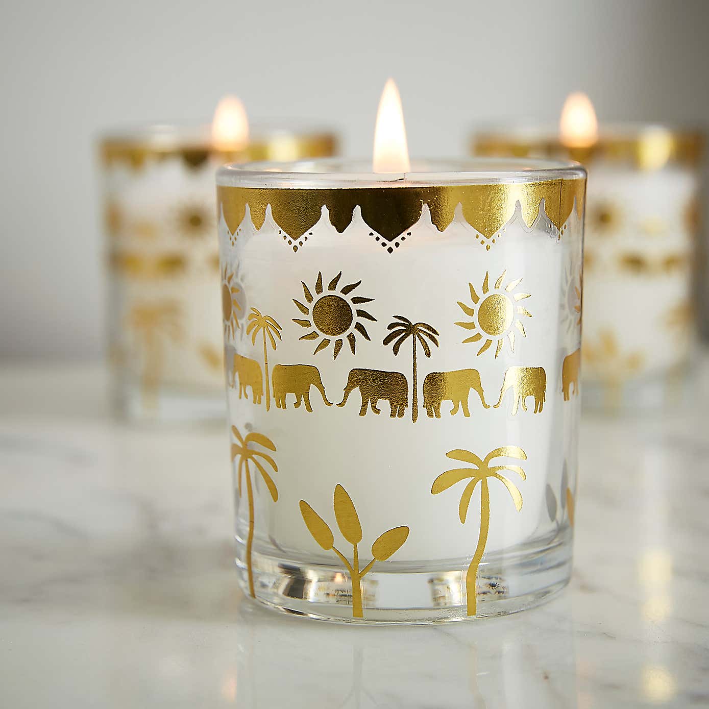 Set of 3 Savanna White Poppy Votive Candles