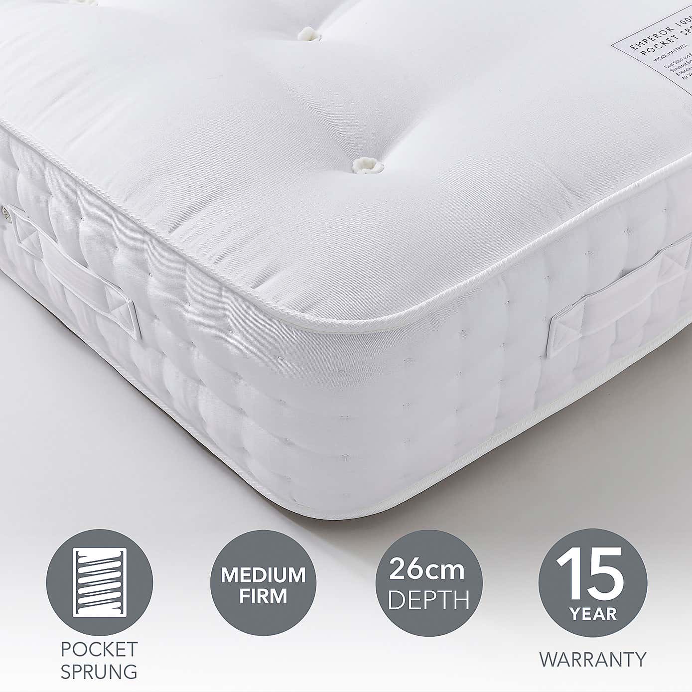 Hotel Emperor Wool 1000 Pocket Sprung Mattress