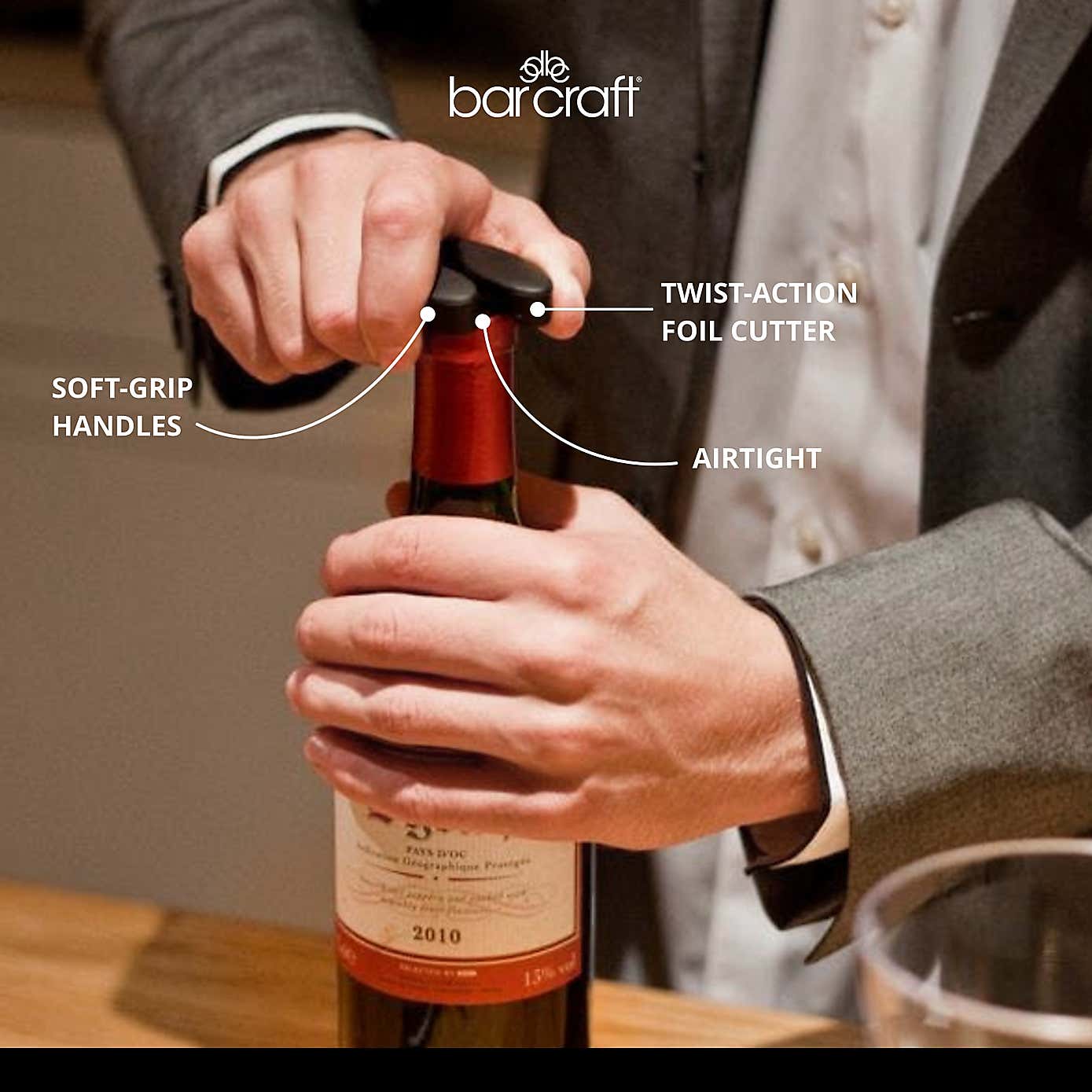 BarCraft Lever-Arm Corkscrew Set