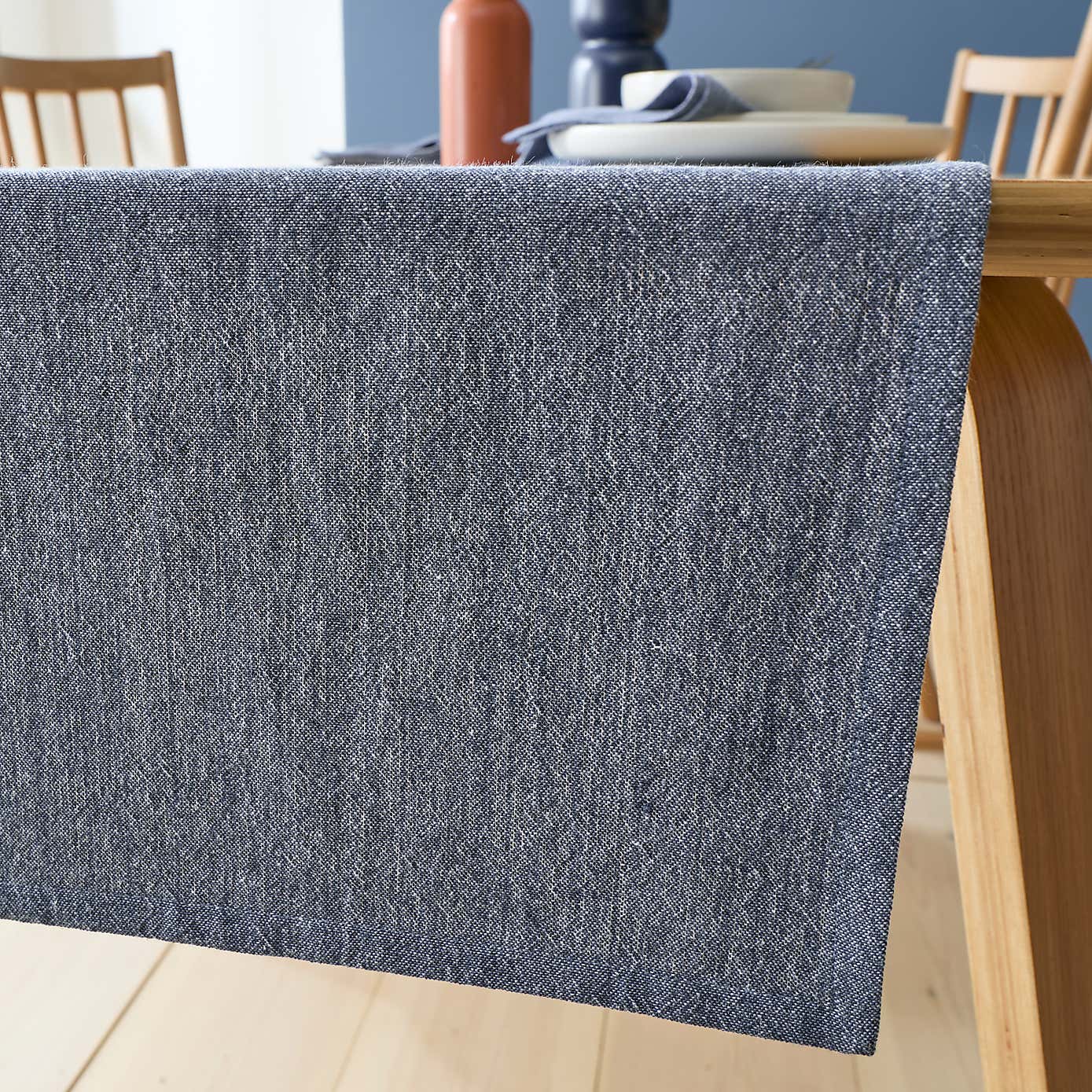 Fairford Navy Cotton Table Runner