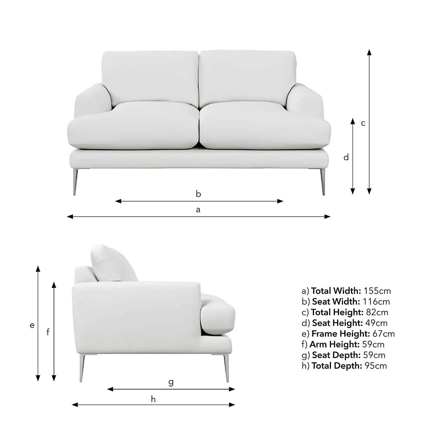 Lawson Matte Plush Velvet 2 Seater Sofa