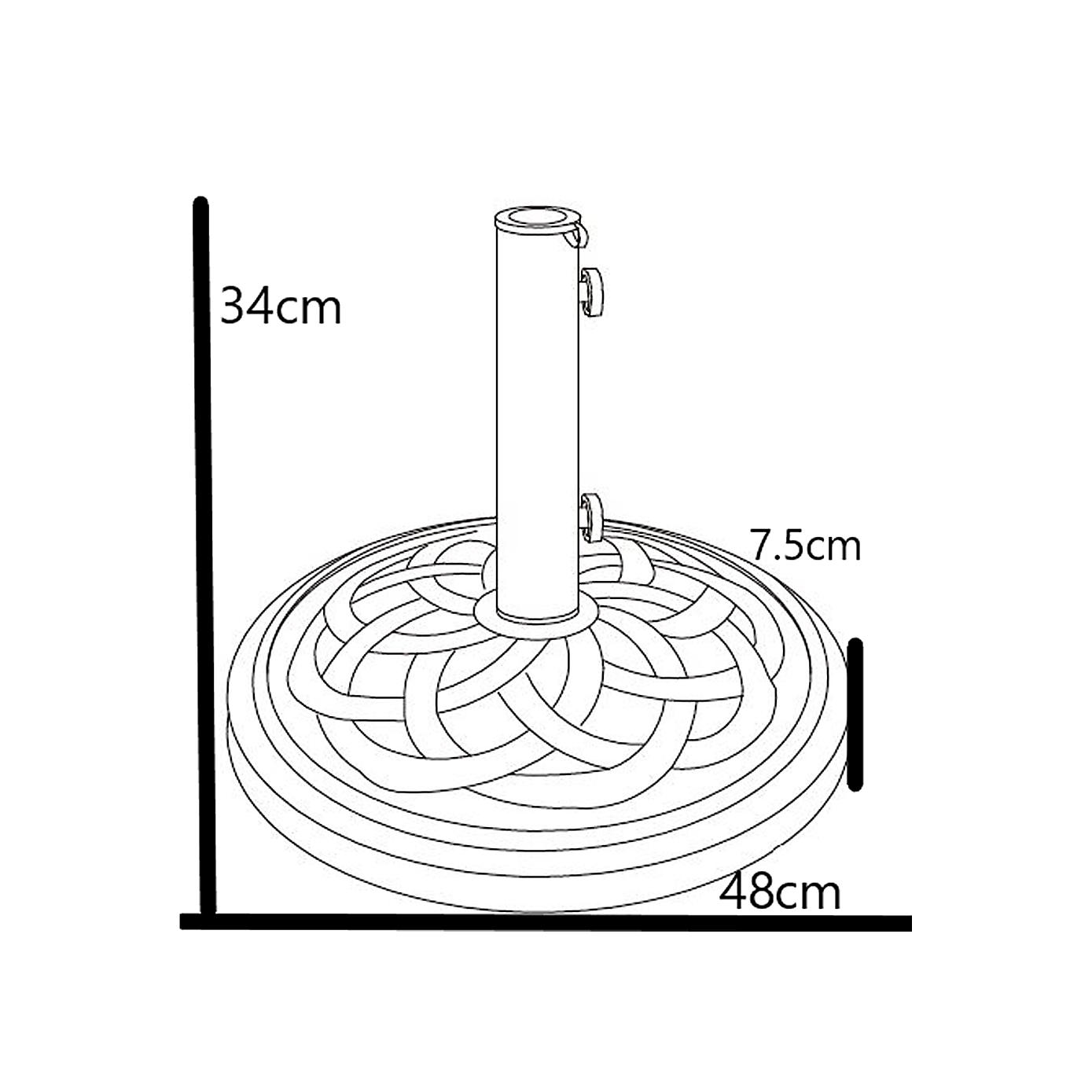 Bronze Antique Scroll Concrete 13kg Parasol Base