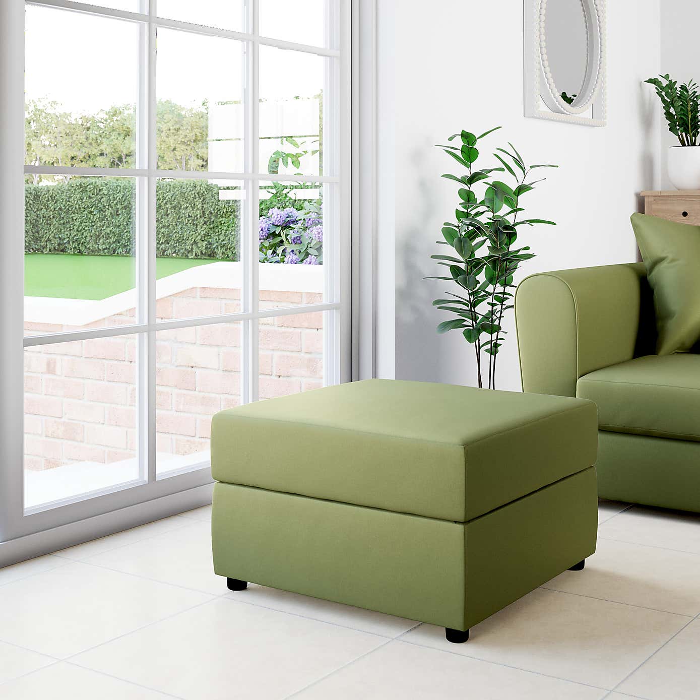 Square Opulent Velvet Storage Footstool