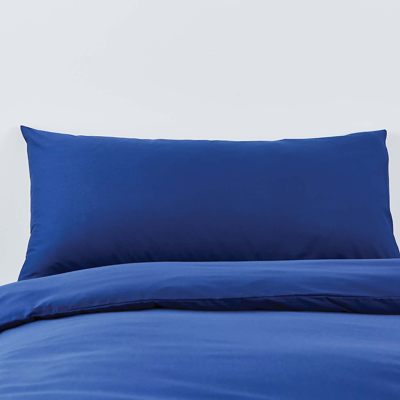 Non Iron Navy Bolster Pillowcase