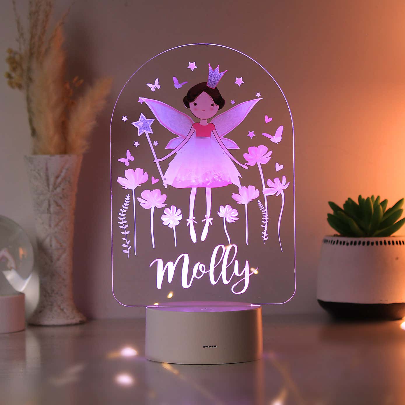 Personalised Fairy  Colour Changing Night LED Light