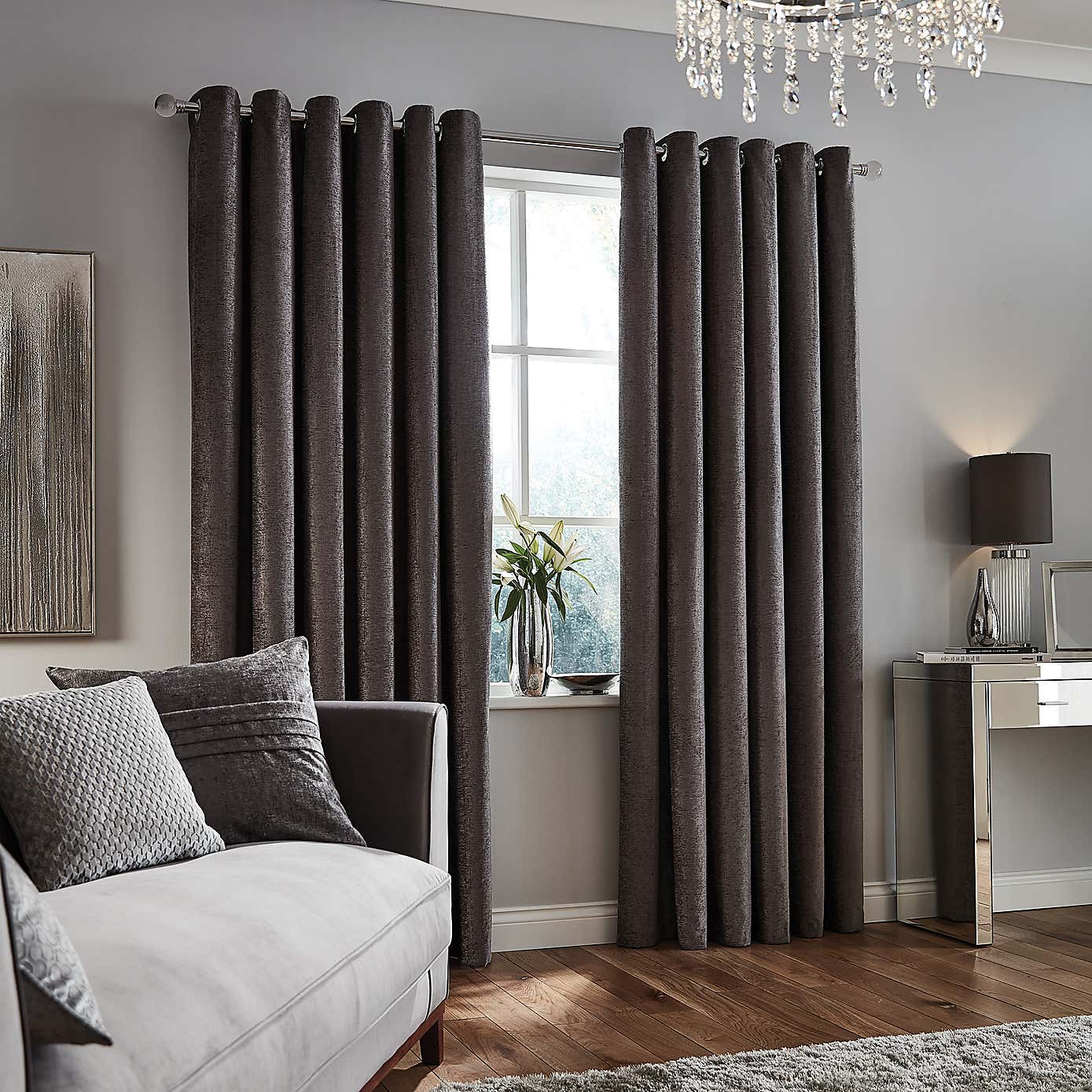 Chenille Eyelet Curtains