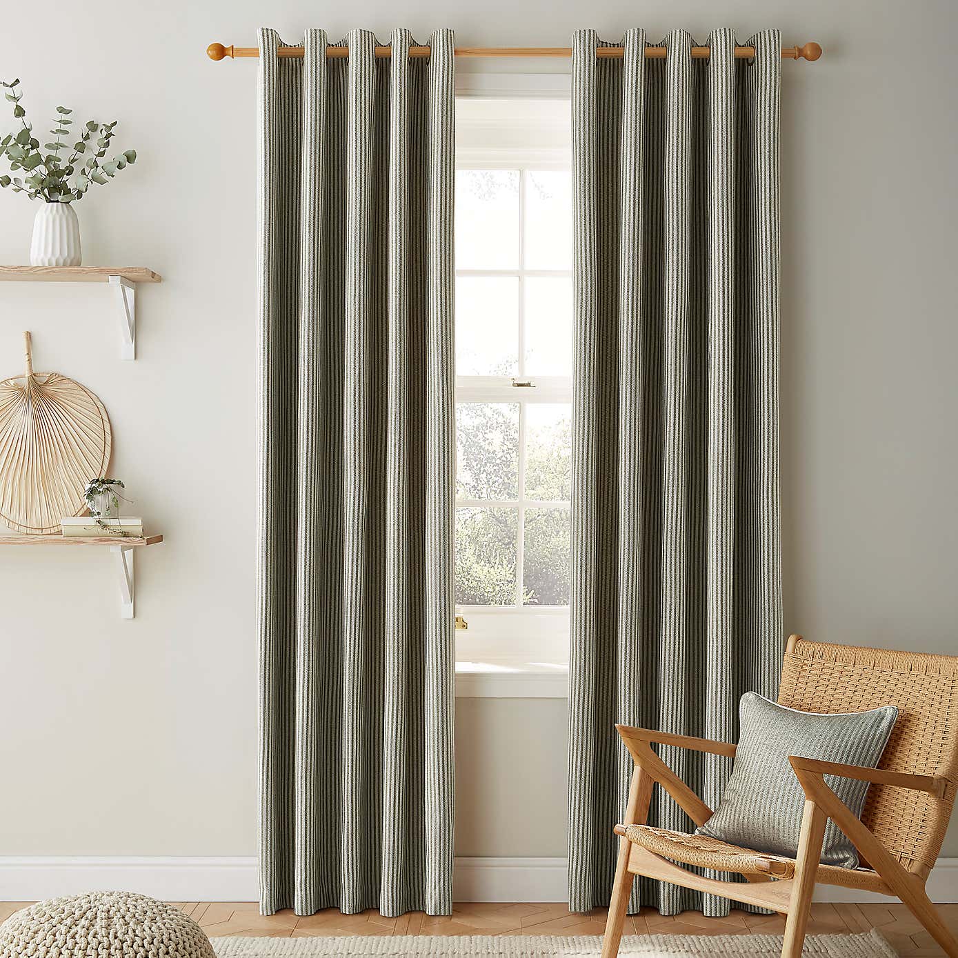 Churchgate Herringbone Stripe Eyelet Curtains