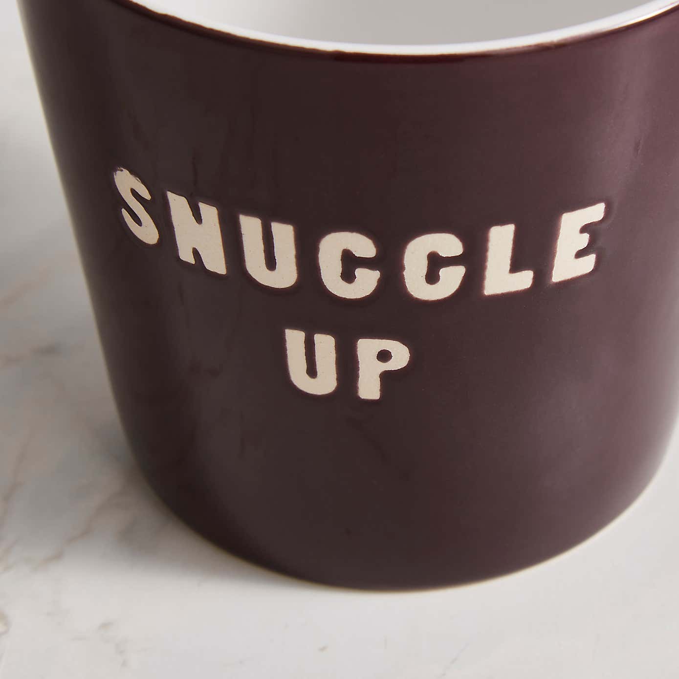 Ceramic Purple Snuggle Up Slogan Mug