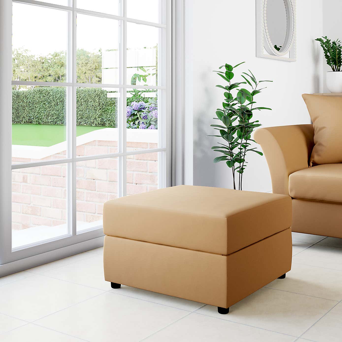 Square Opulent Velvet Storage Footstool