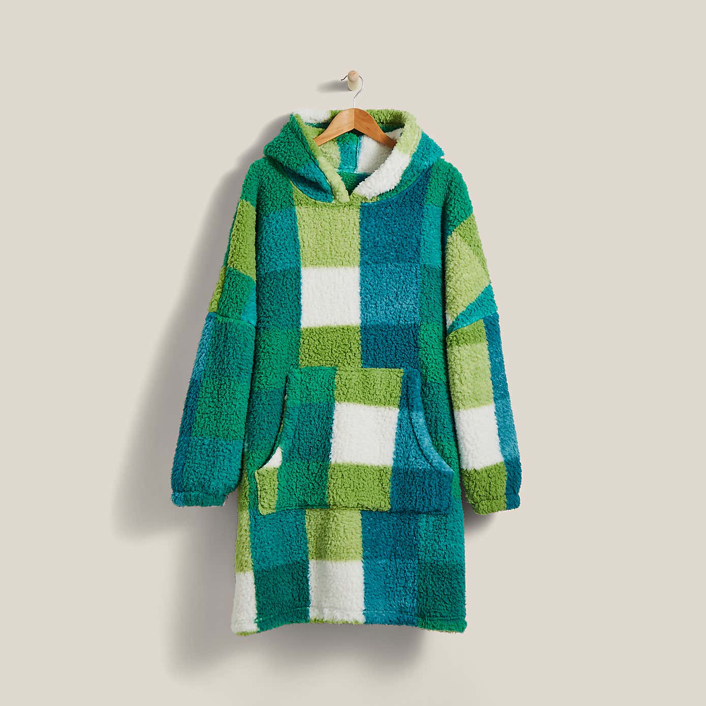 Check Print Oversized Hoodie