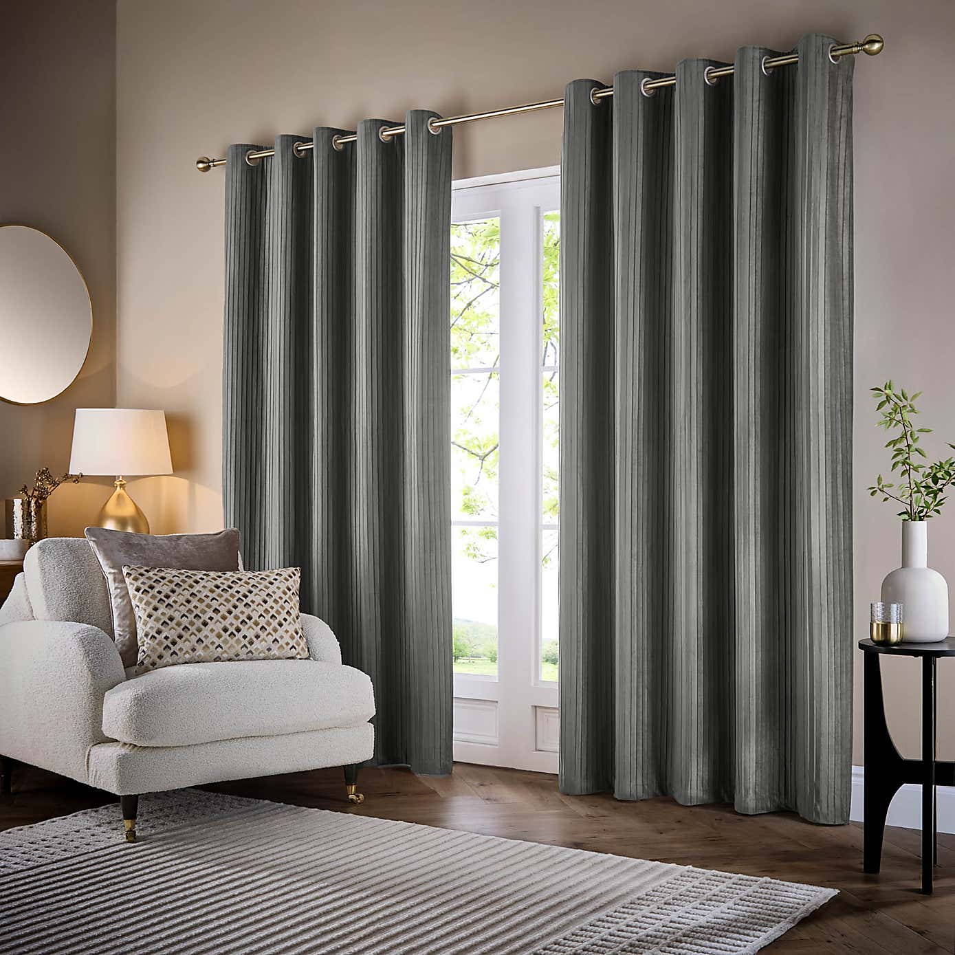 Paoletti Corinthian Eyelet Curtains
