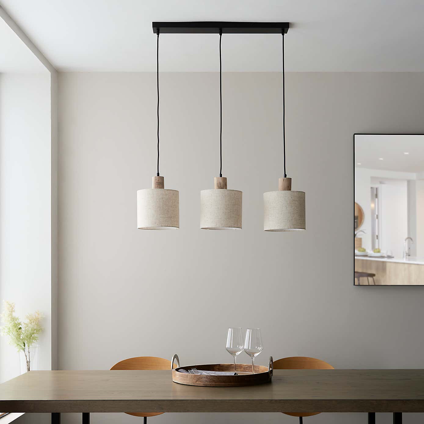 Vogue Ferris 3 Light Diner Ceiling Fitting