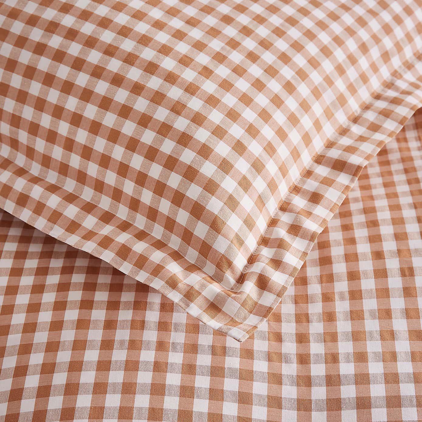 Portloe Gingham Woven Cotton Fitted Sheet