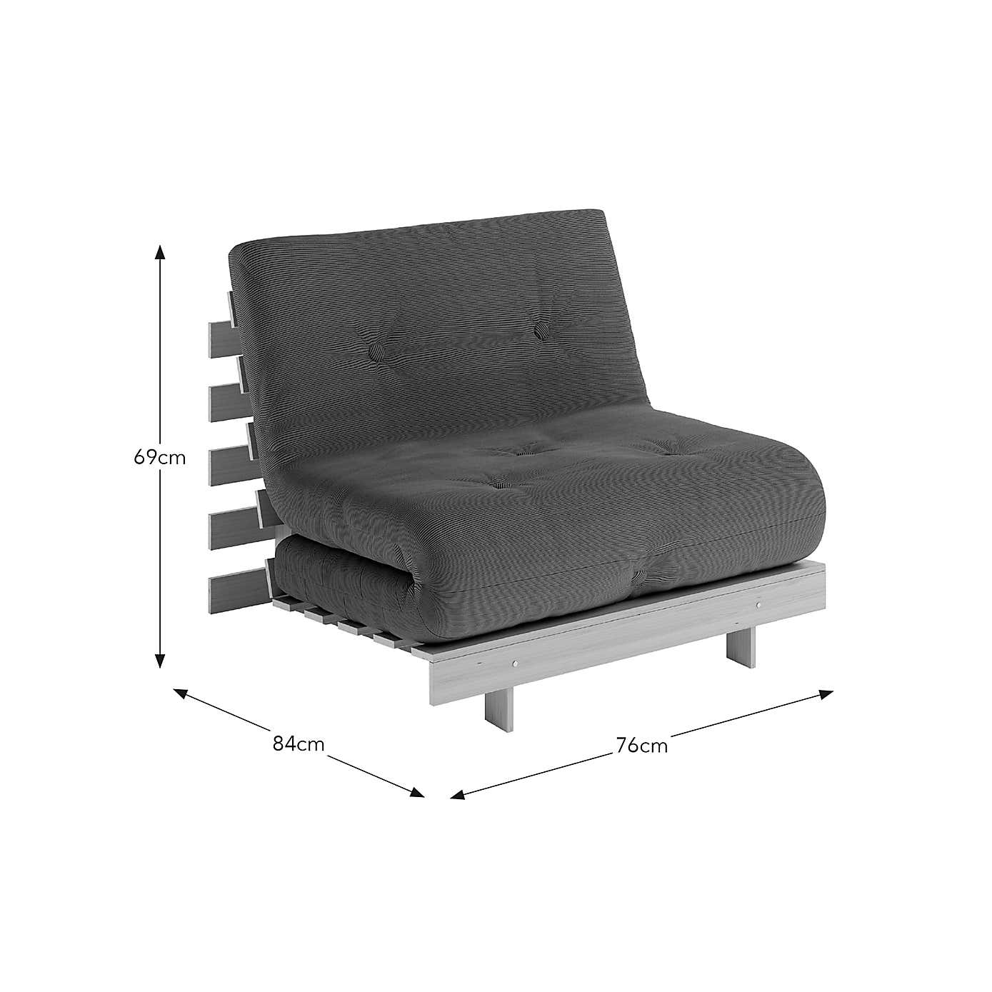 Mito Ribbed Single Futon