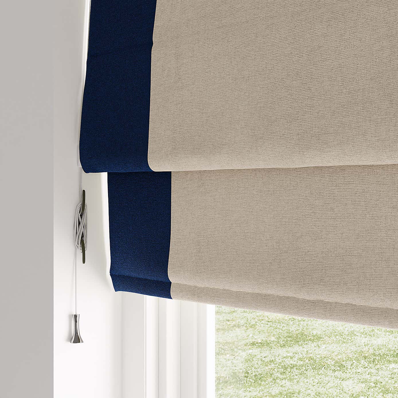 Luna Bordered Blackout Roman Blind