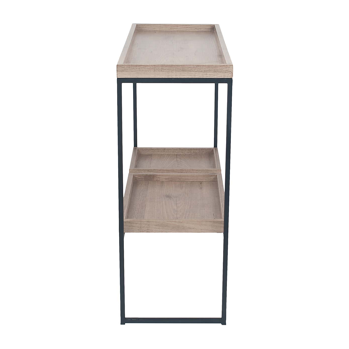 Pacific Gallery Lam Console Table, Light Wood Effect
