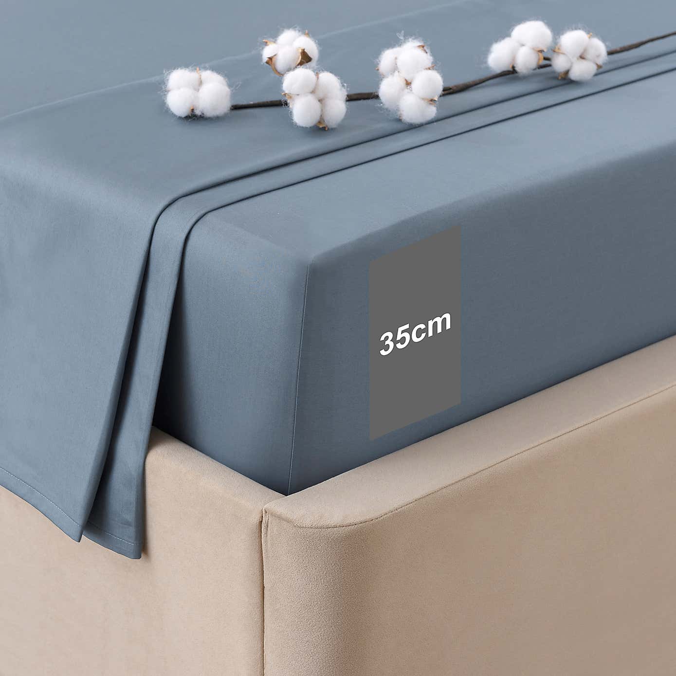 Dorma 300 Thread Count 100% Cotton Sateen Plain Fitted Sheet