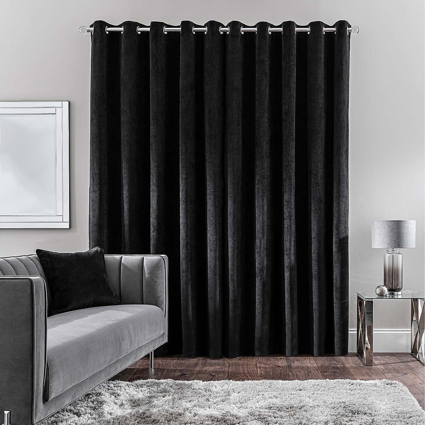 Margot Matt Velour Eyelet Curtains
