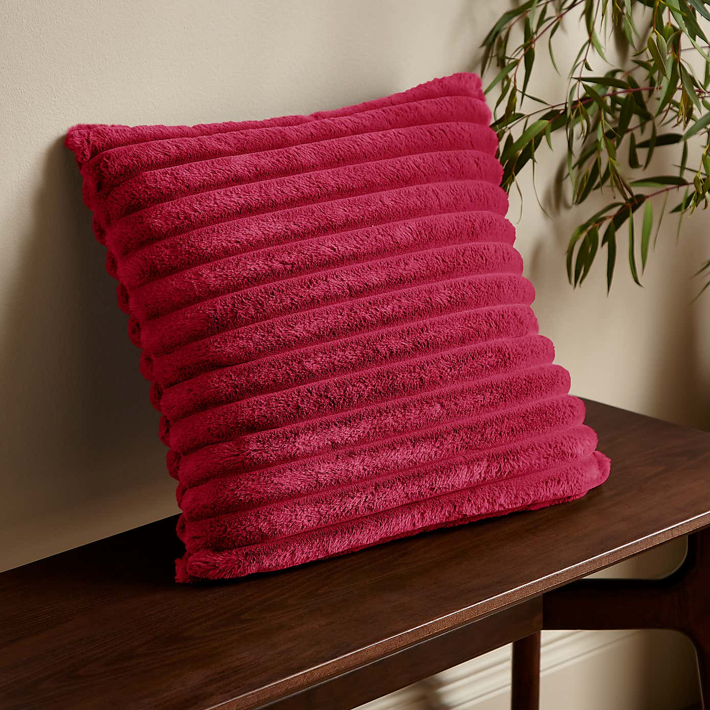 Catherine Lansfield Cosy Ribbed Square Cushion