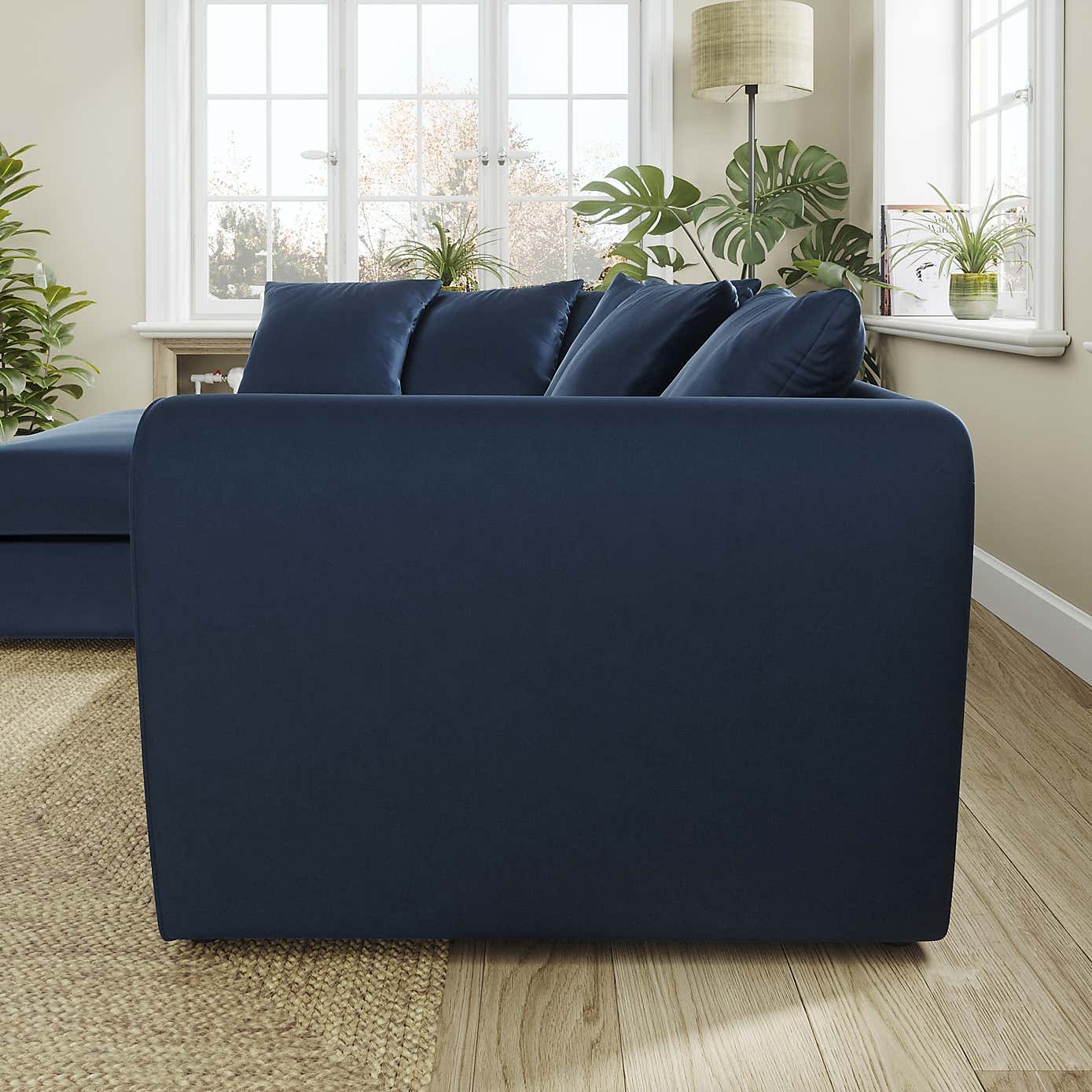 Blake Curved Arm Opulent Velvet Corner Chaise Sofa