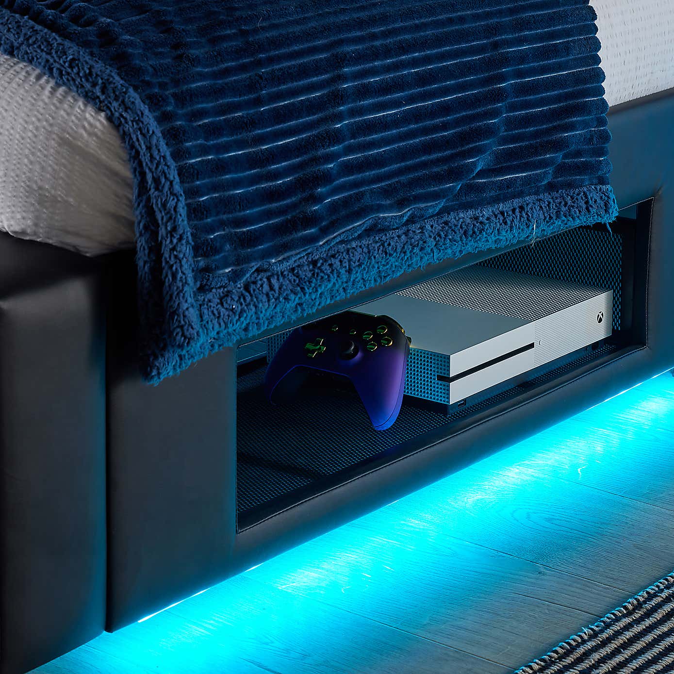 X Rocker Living Ava TV Bed with LED Lights and TV Mount