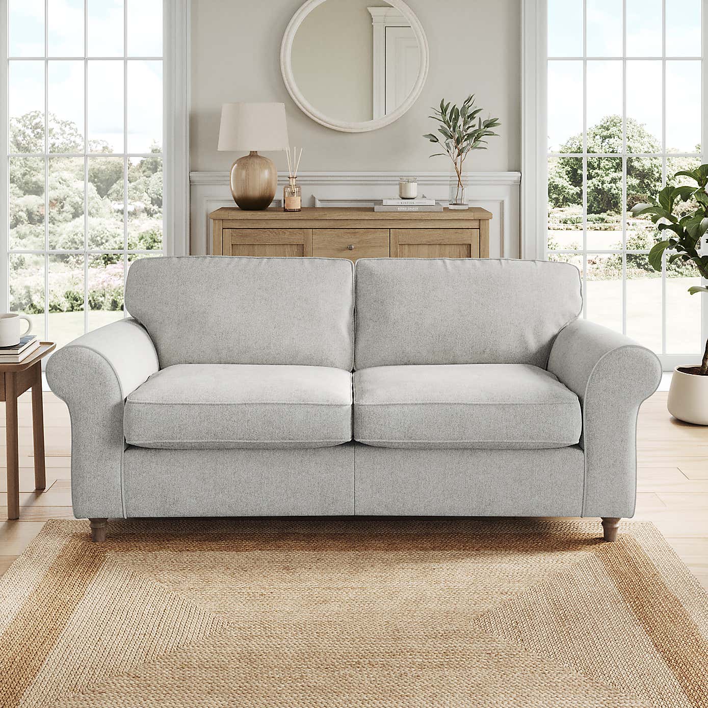 Flori 3 Seater Sofa, Soft Chenille