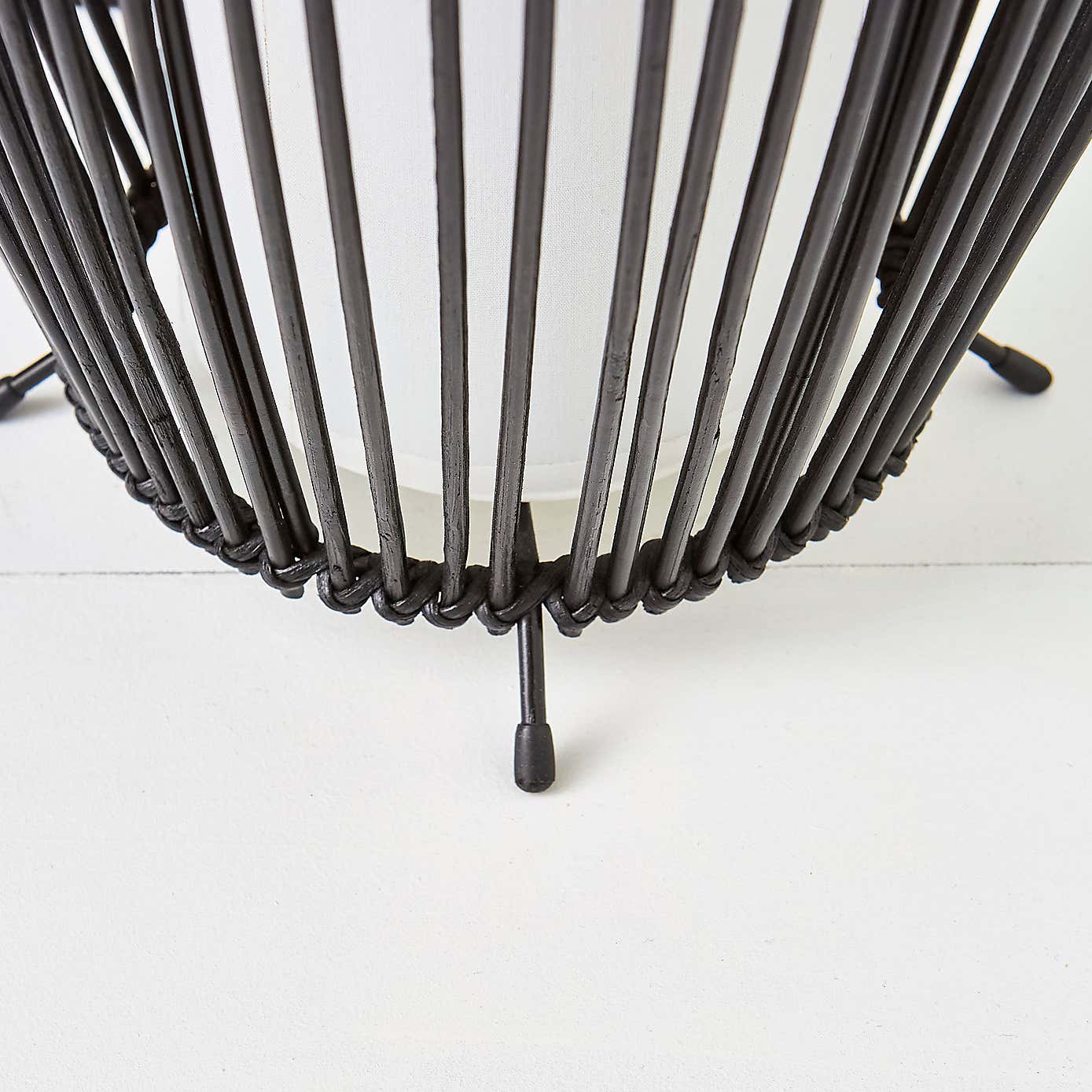 Alec Rattan Black Floor Lamp