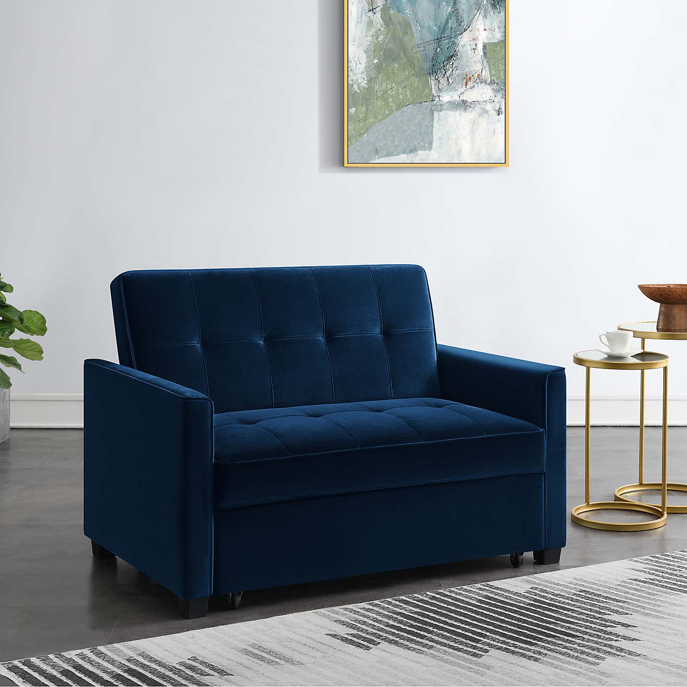 Summer Velvet 2 Seater Sofa Bed