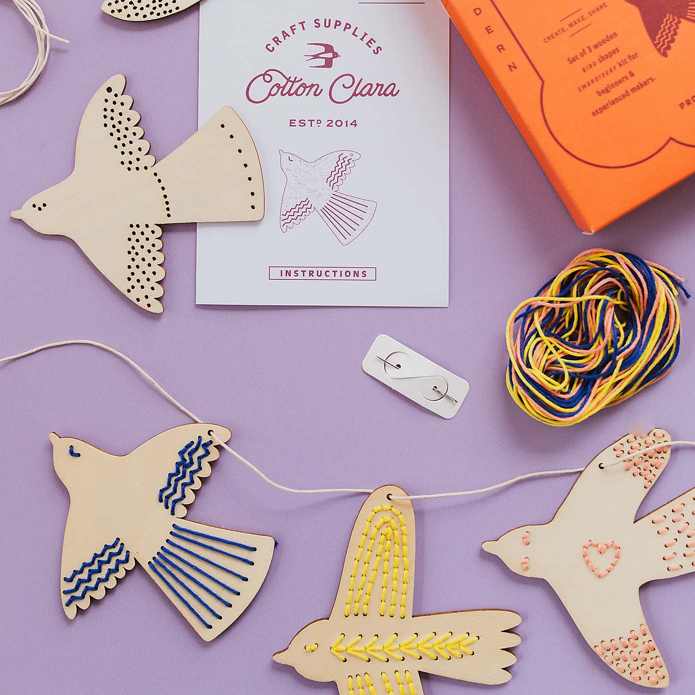 Cotton Clara Bird Embroidery Board Kit