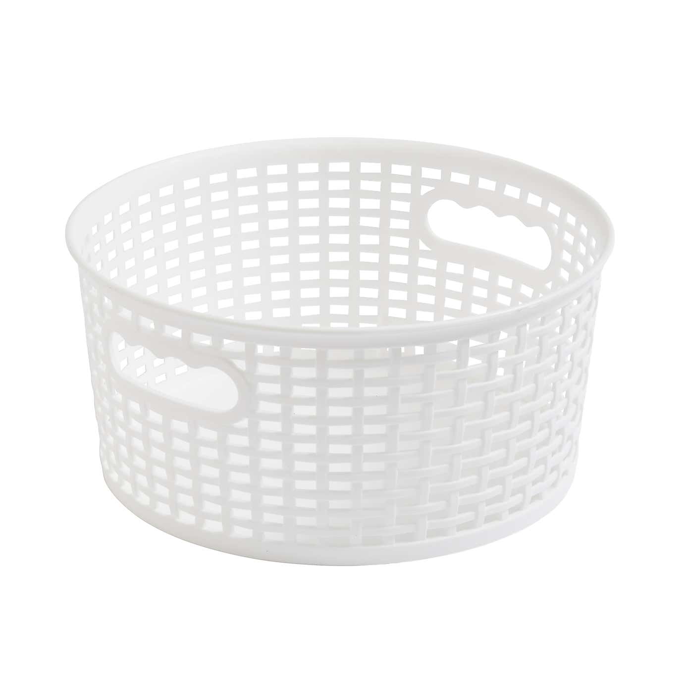 Checked Plastic 3L Round Basket